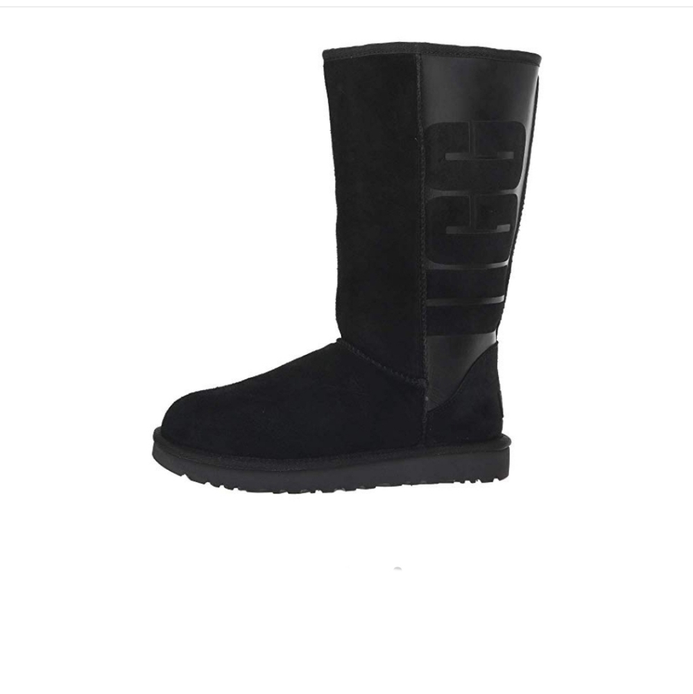 UGG Black Suede Winter Boots Mid-Calf
